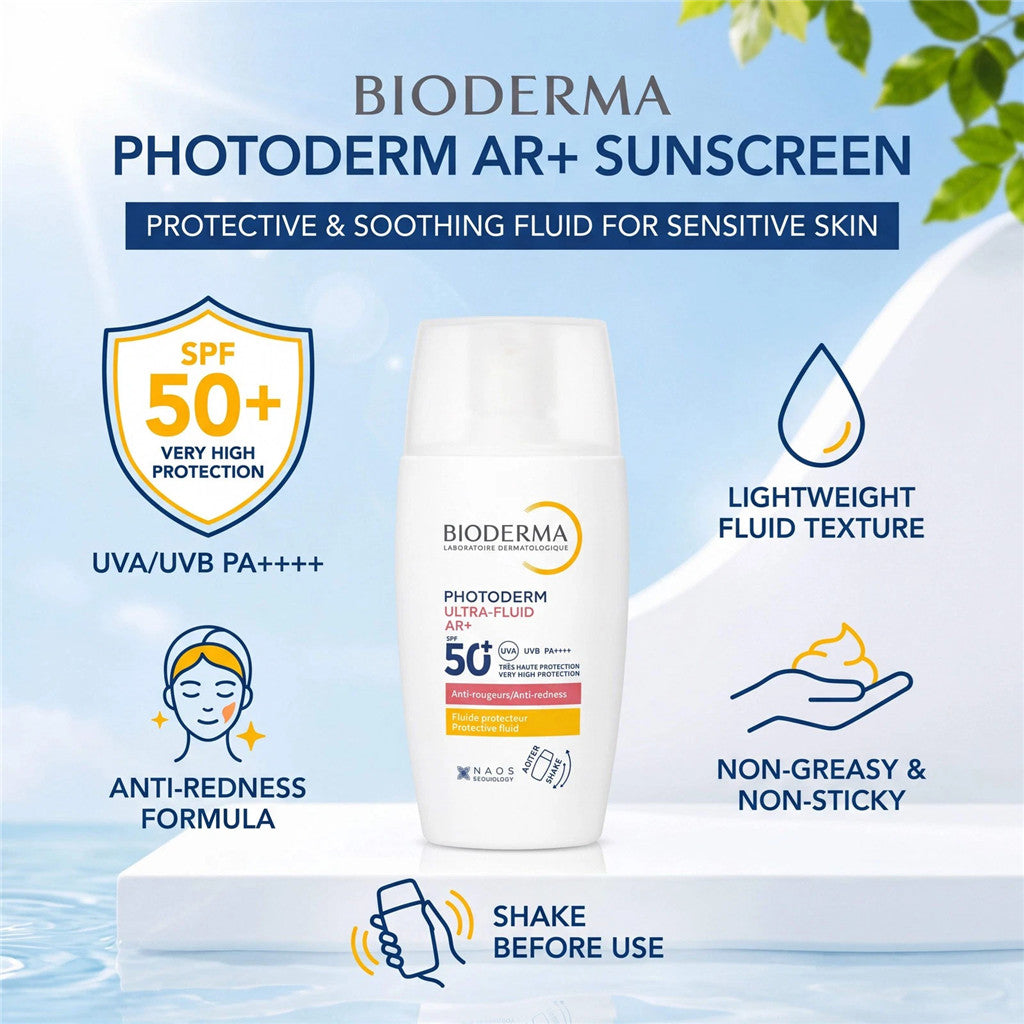 SPF 50+ Sunscreen Fluid for Sensitive Skin with Anti-Redness Protection - 40ml