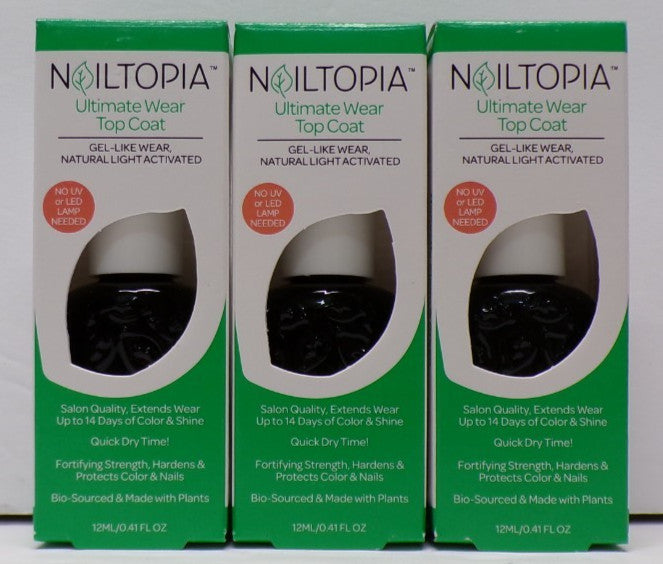 3-Pack Gel-Like Top Coat for Nail Polish - Long-Lasting Wear 0.41 Fl Oz