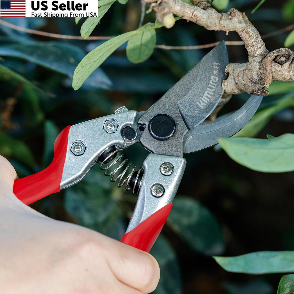 Heavy Duty Pruning Shears - 8 Inch Japanese SK5 Steel Garden Clippers