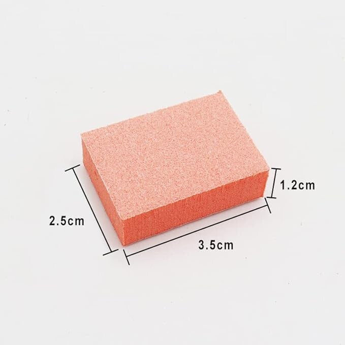 Mini Nail Buffer Blocks 130 Count - 2-Sided Orange Grit for Nail Prep