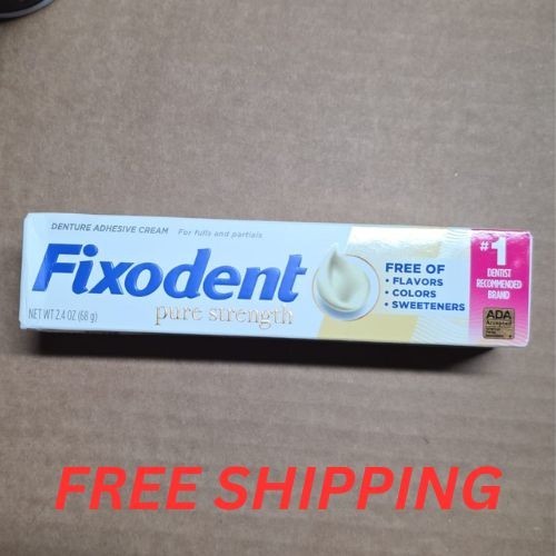 Denture Adhesive Cream Strong Hold 2.4 Oz - Clinically Proven, ADA Accepted