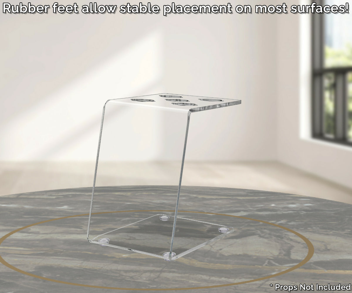 Acrylic Scissor Display Organizer Holds 5 Pairs for Salons & Barbers