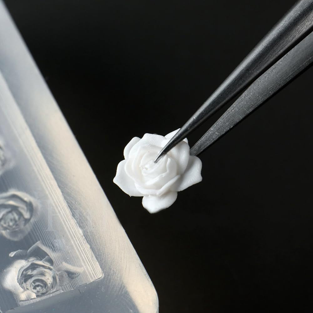 3D Rose Flower Nail Art Silicone Mold for DIY Manicures - Floral Carving Template