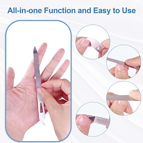 Stainless Steel Nail Files 5.5 Inch for Natural Nails, Manicure & Pedicure