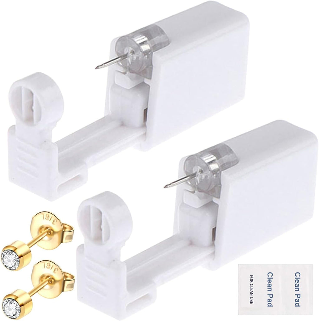 Ear Piercing Gun Kit 6Pcs Disposable – Includes 2 Gold Plated Options