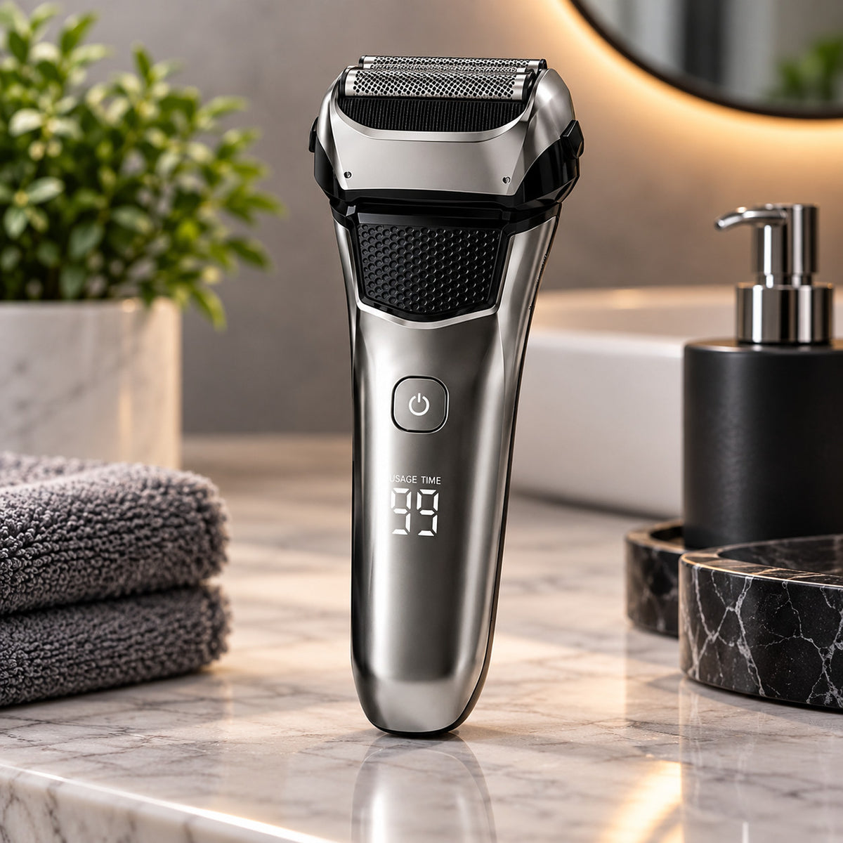 Cordless Waterproof Electric Razor for Men - Wet Dry Shaving, Floating Heads, Fast Charging