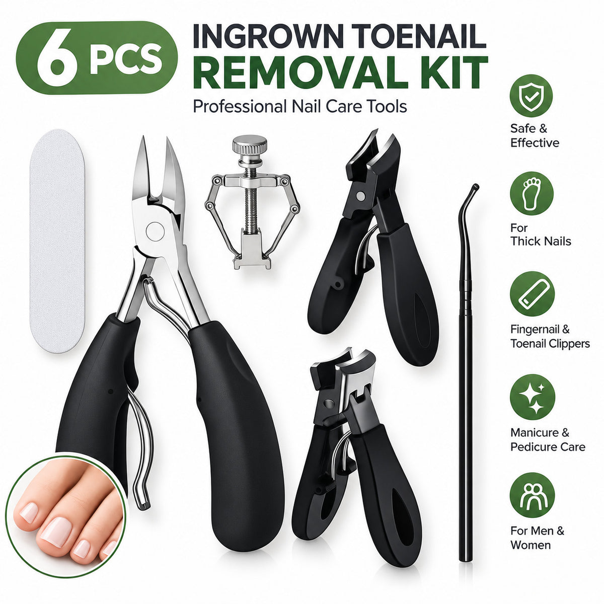 Heavy-Duty Toenail Clippers for Thick & Ingrown Nails - Large Nail Clippers