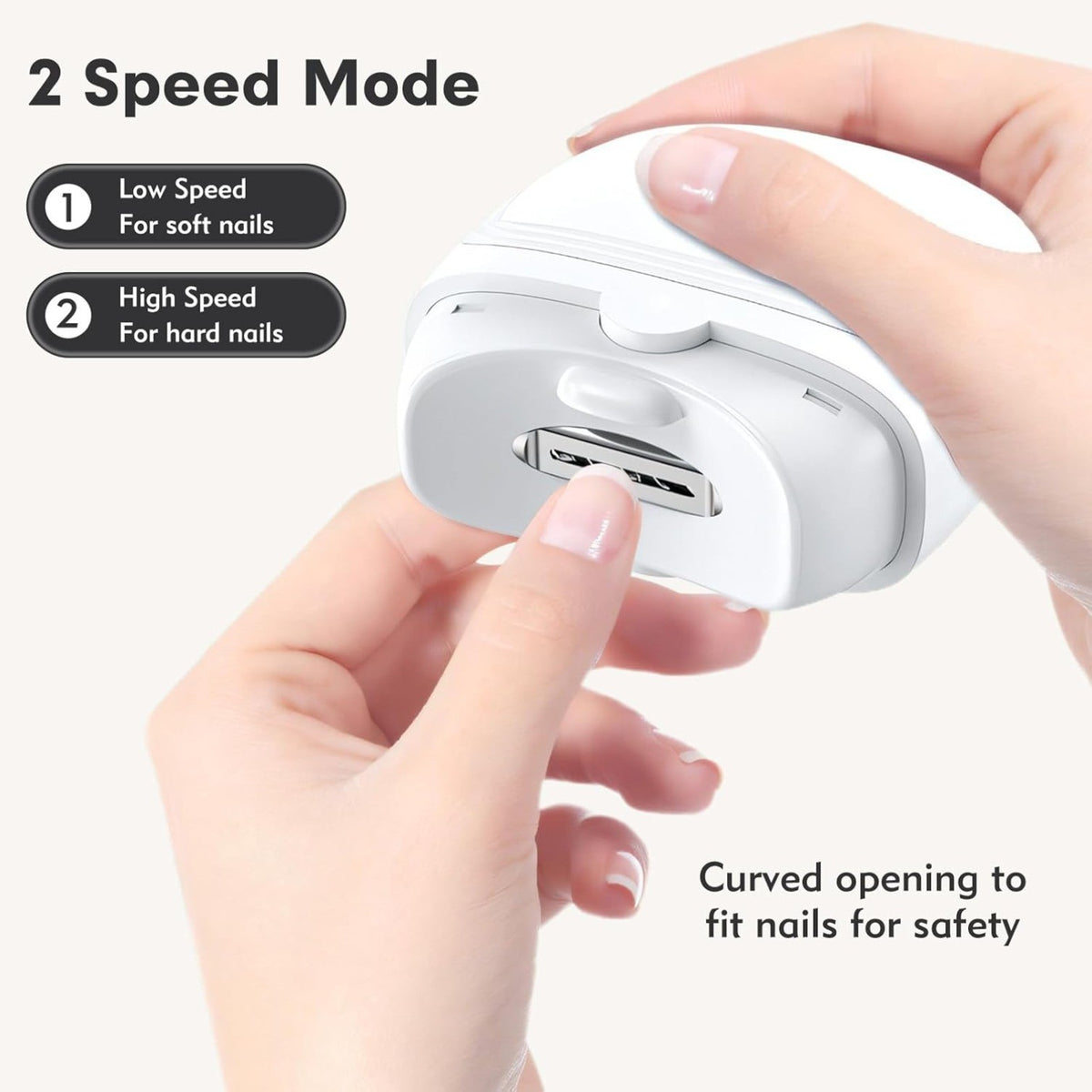 Electric Nail Clipper with LED Light & Dual Speed Rechargeable Type-C