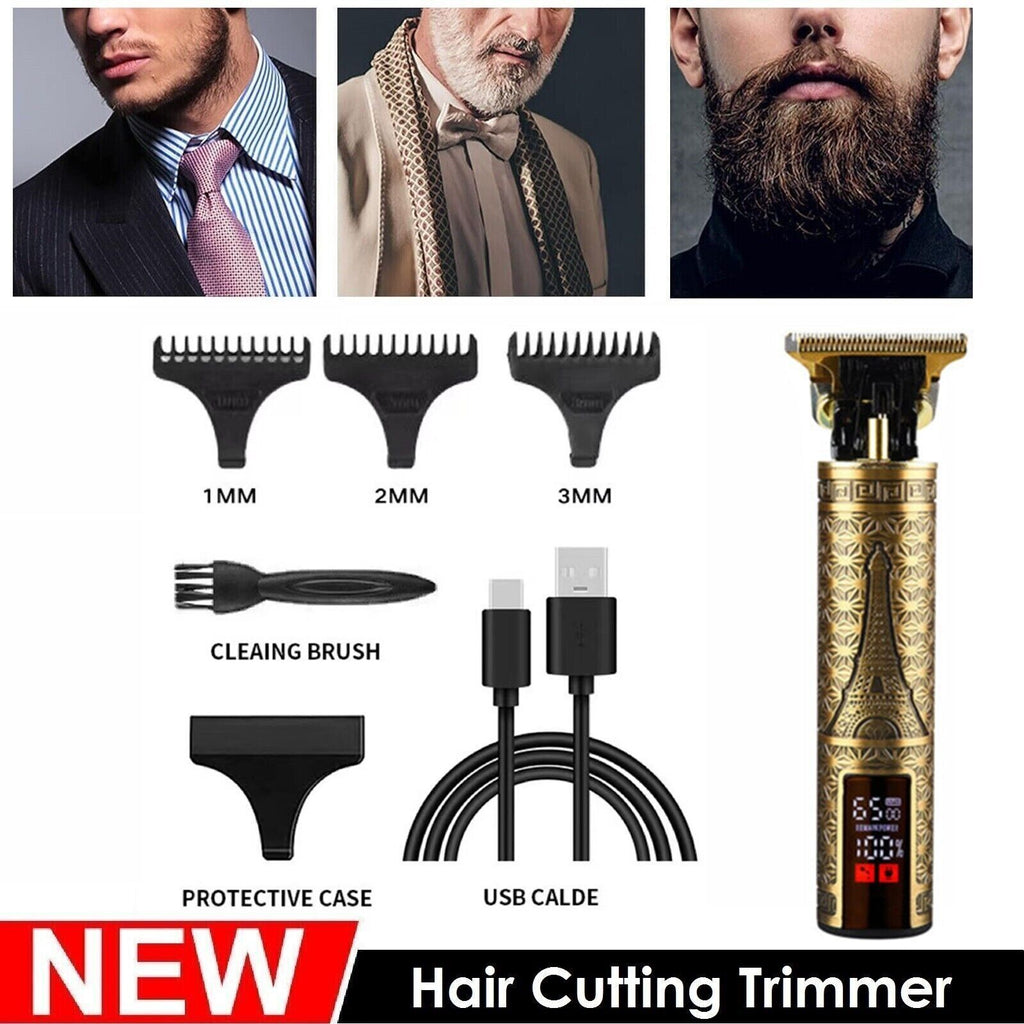 Men's Electric Hair Clippers & Beard Trimmer Set with LCD Display