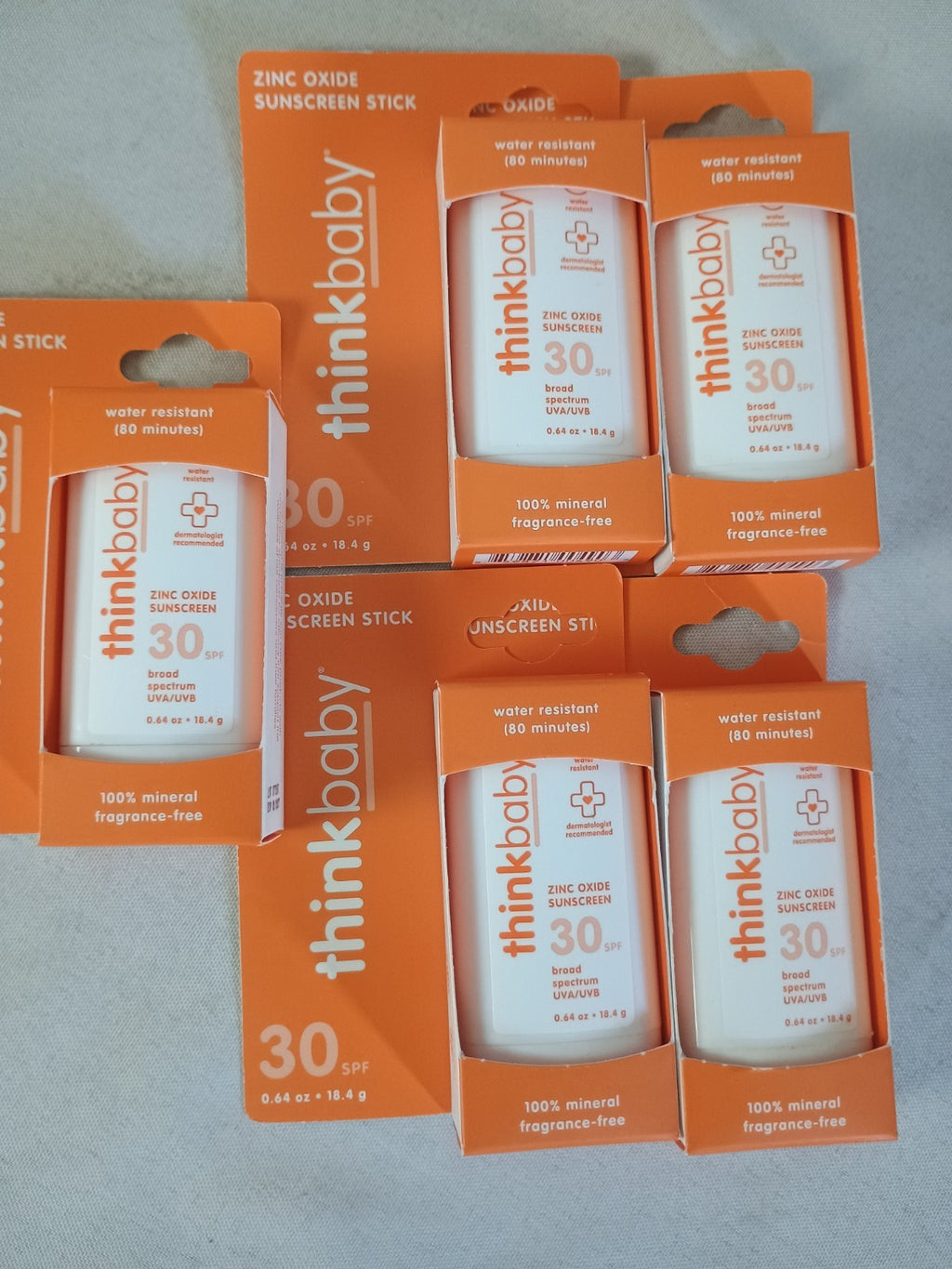Thinkbaby SPF 30 Sunscreen Stick 0.64 Oz - Pack of 5, Baby Safe Sun Protection