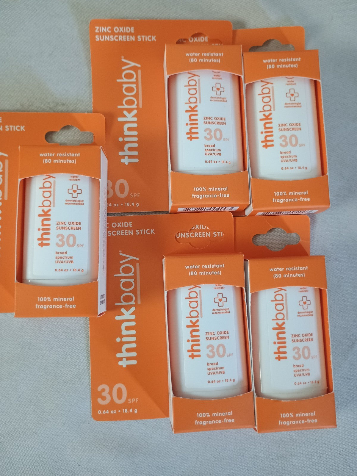 Thinkbaby SPF 30 Sunscreen Stick 0.64 Oz - Pack of 5, Baby Safe Sun Protection