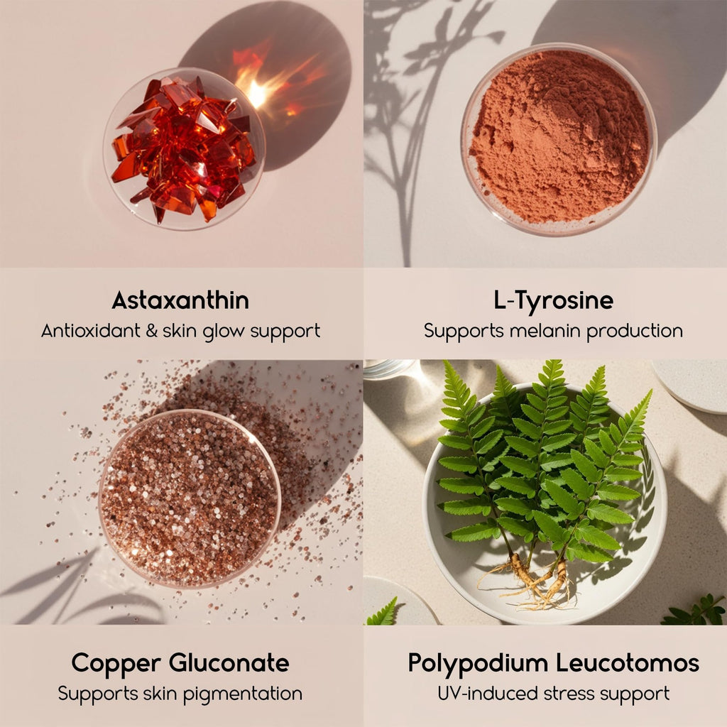 Natural Tanning Pills for Glowing Skin - Supports Melanin & Hydration