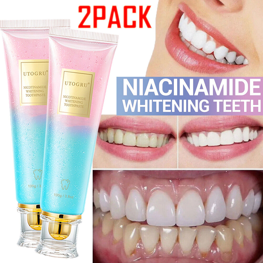 Niacinamide Whitening Toothpaste 2-Pack - Brighten & Strengthen Enamel, Fresh Breath