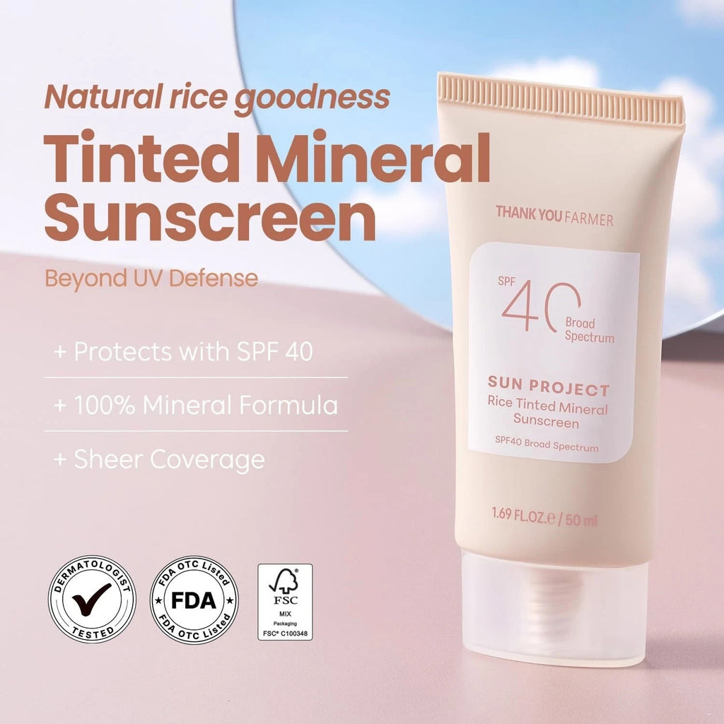 Thank You Farmer Mineral Sunscreen SPF 40 - 1.69 Fl Oz, 2-Pack, Reef Friendly, Lightweight