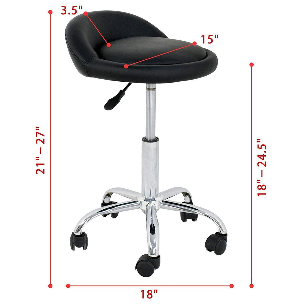 Adjustable Hydraulic Rolling Salon Stool Chair for Hair, Tattoo, Massage & Spa