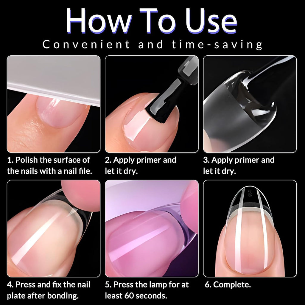 600Pcs Short Coffin Gel Nail Tips - Full Cover False Nails Set, 12 Sizes