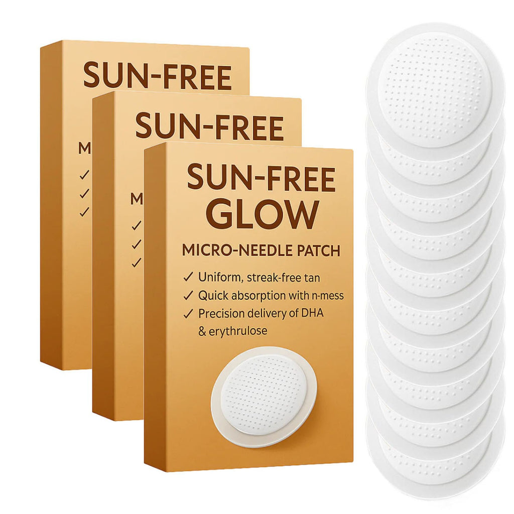Sun-Free Bronze Tan Micro-Needle Patches - Natural Streak-Free Glow, 10-30 Pack