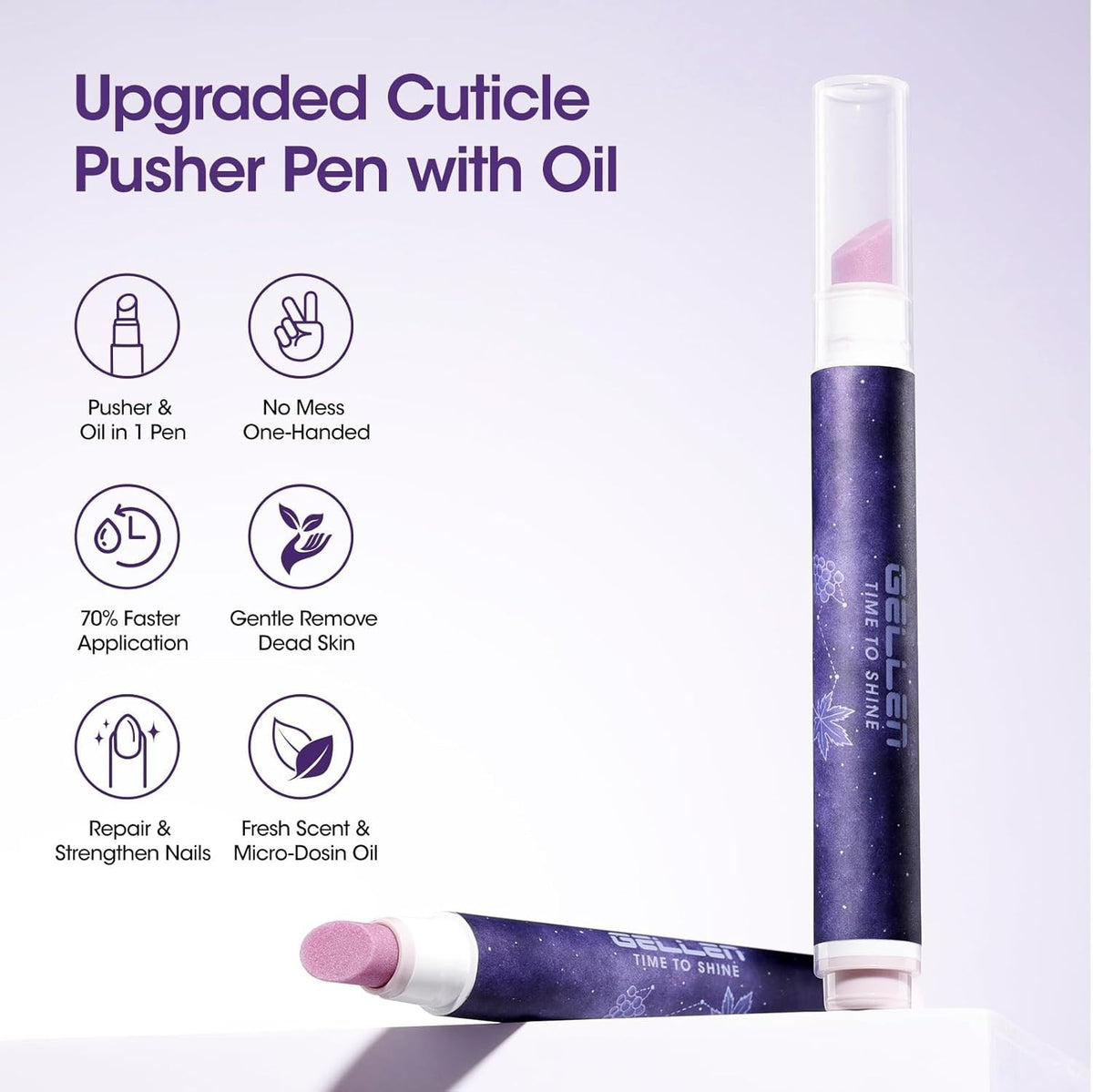 4-in-1 Nail Cuticle Pusher Pen with Nourishing Oil for Healthy Nails