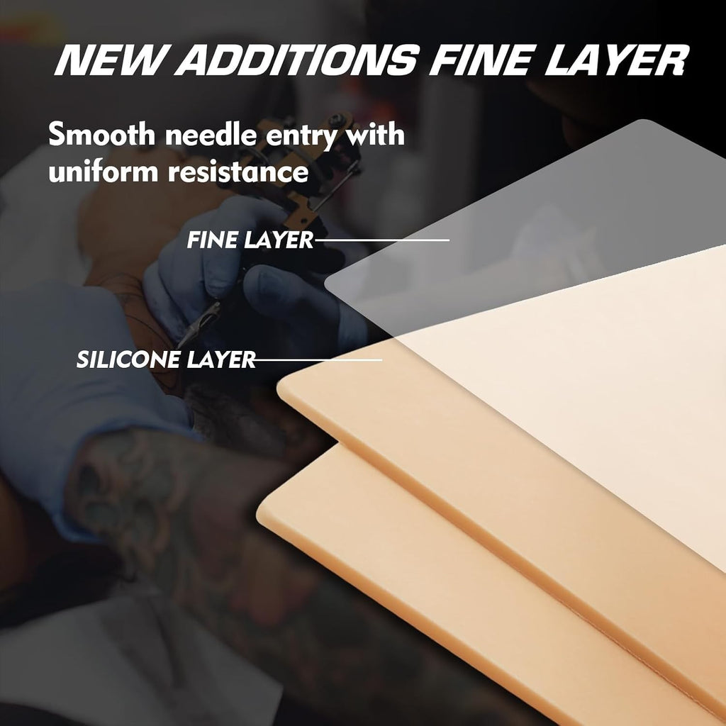 5 Pcs Pink 3mm Synthetic Leather Tattoo Practice Skin Double-Sided