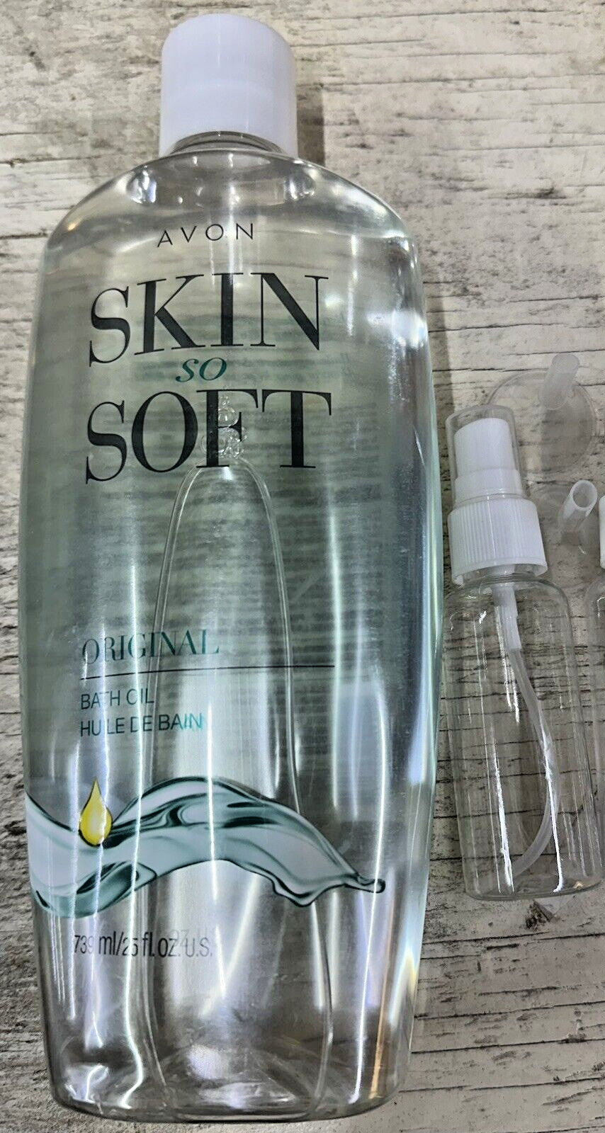 Avon Skin So Soft Original Bath Oil 25 fl oz with Free Travel Spray
