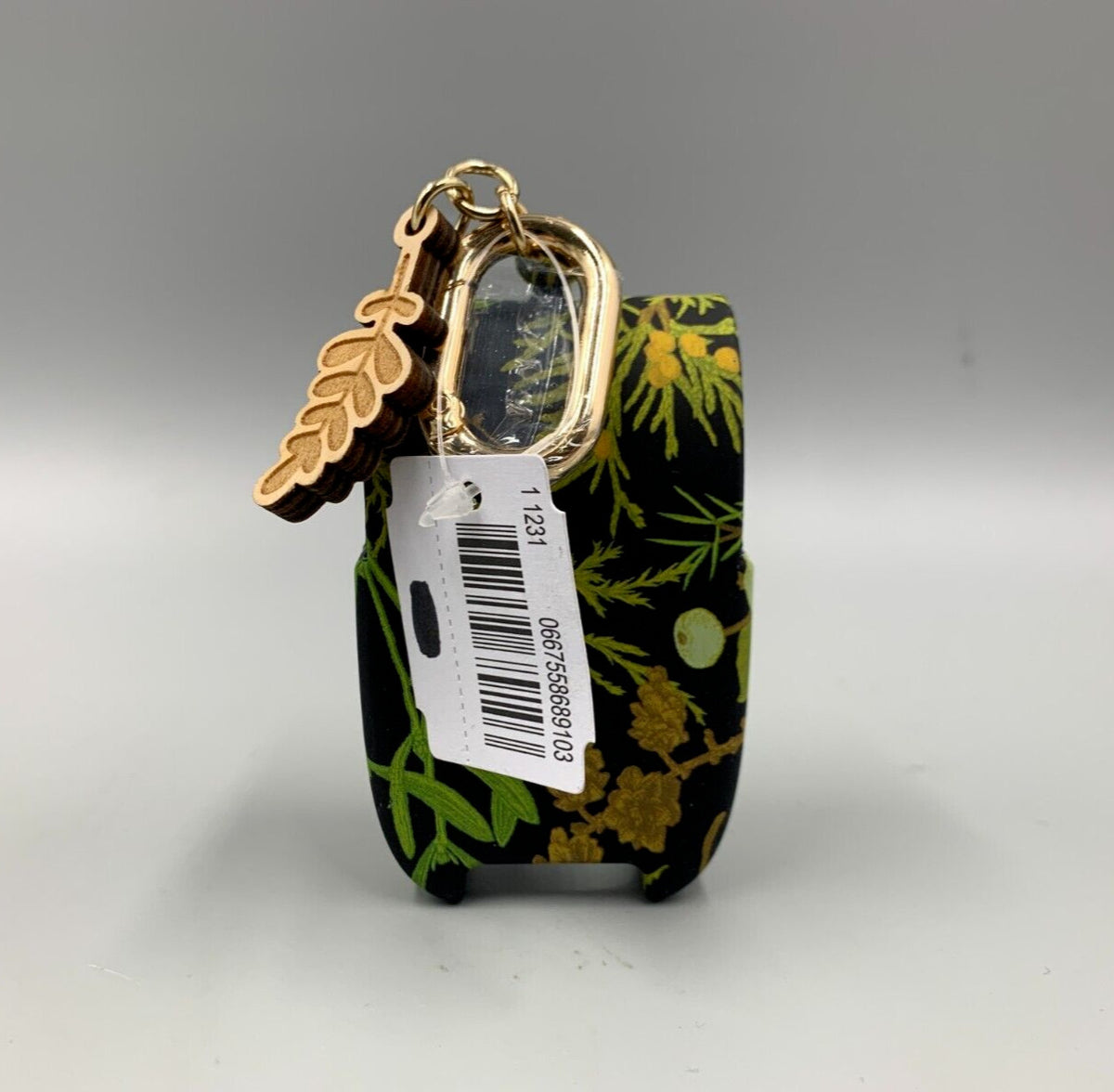 Bath & Body Works Floral Nature PocketBac Hand Sanitizer Case with Leaf Chain - Black