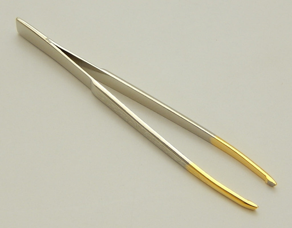 Eyebrow Tweezers - Silver and Gold Slant Tip Precision Tweezer