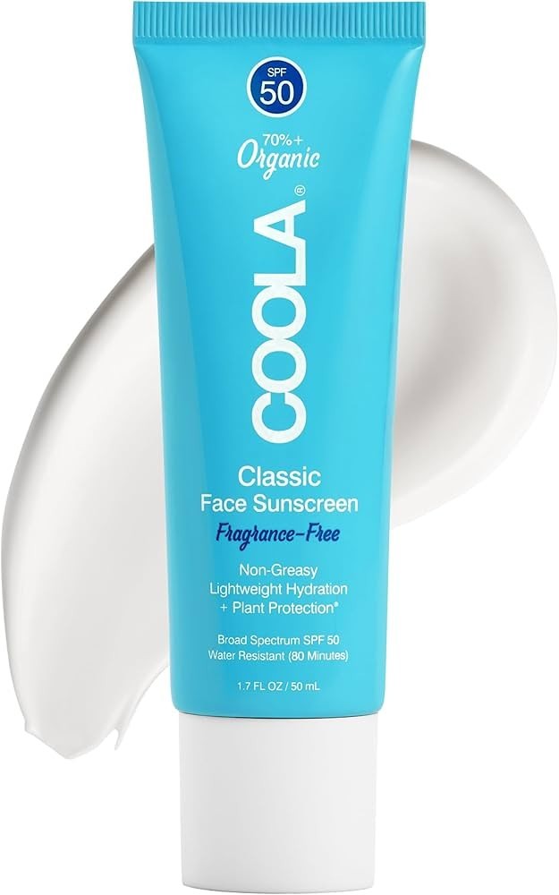 Organic Face Sunscreen SPF 50 Fragrance Free 1.7 fl oz - Broad Spectrum UV Protection