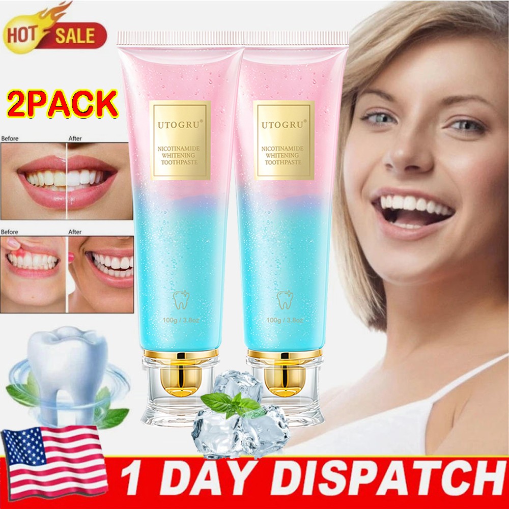 Niacinamide Whitening Toothpaste 2-Pack - Brighten & Strengthen Enamel, Fresh Breath