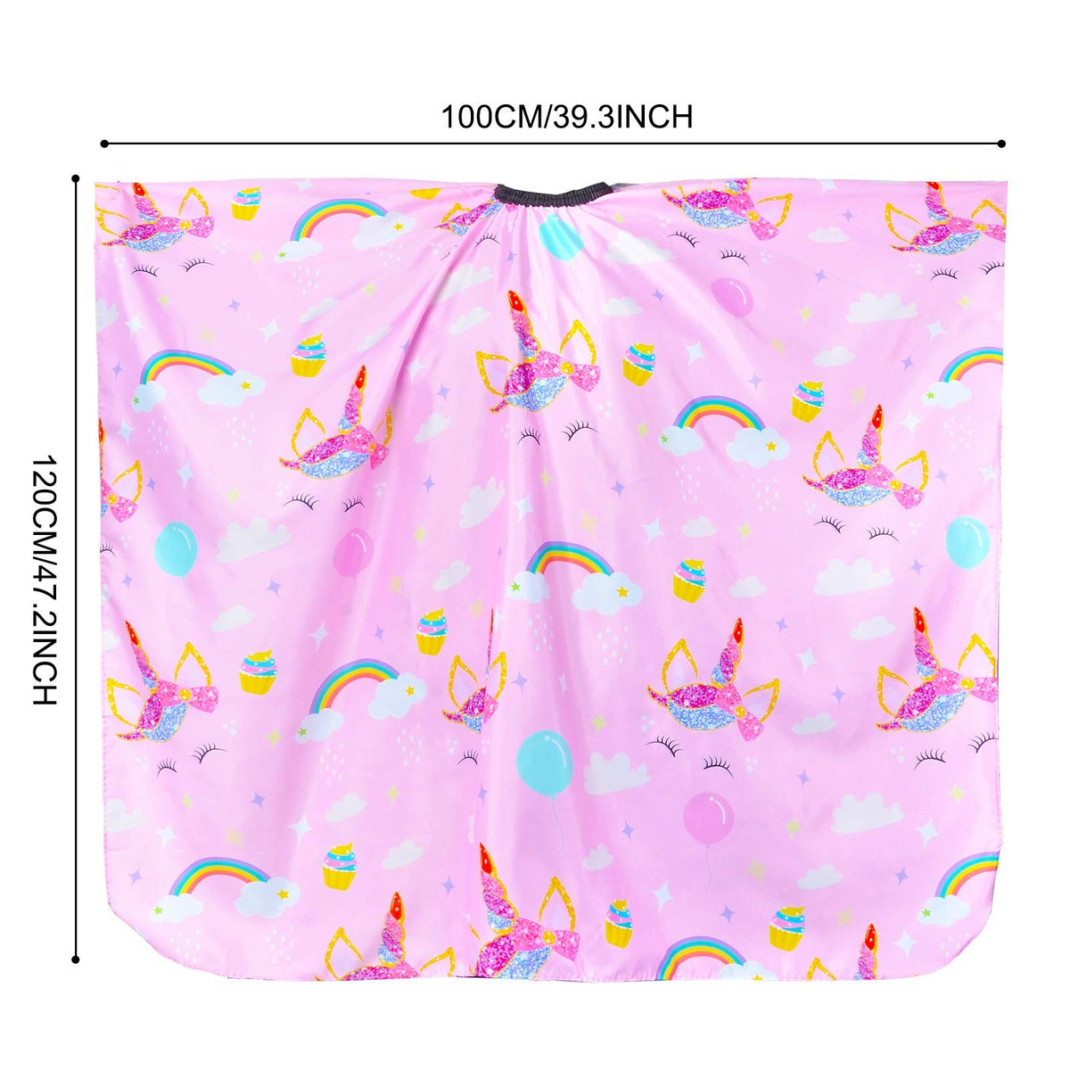 Kids Waterproof Haircut Cape with Unicorn Dino Print – Adjustable & Reusable