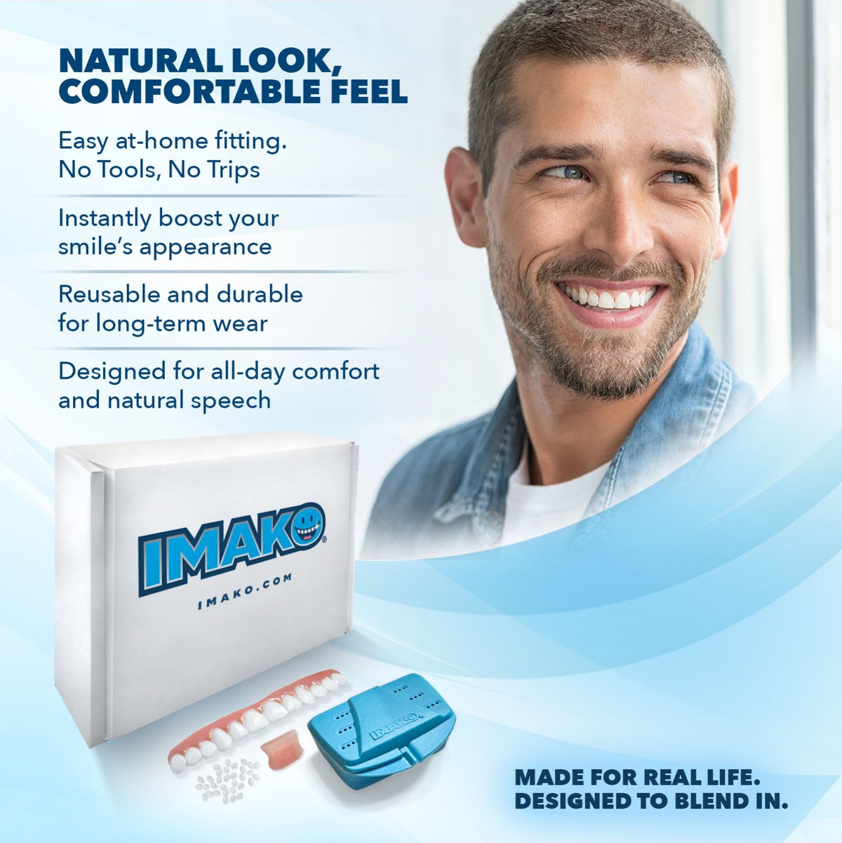 Cosmetic Teeth Cover Kit Large Natural White 2 Pack - DIY Smile Makeover