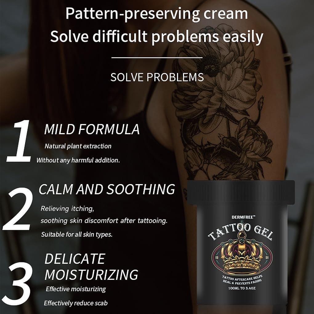 Tattoo Aftercare Cream 3.4 Oz – Soothing Moisturizer for Before, During & After Tattooing