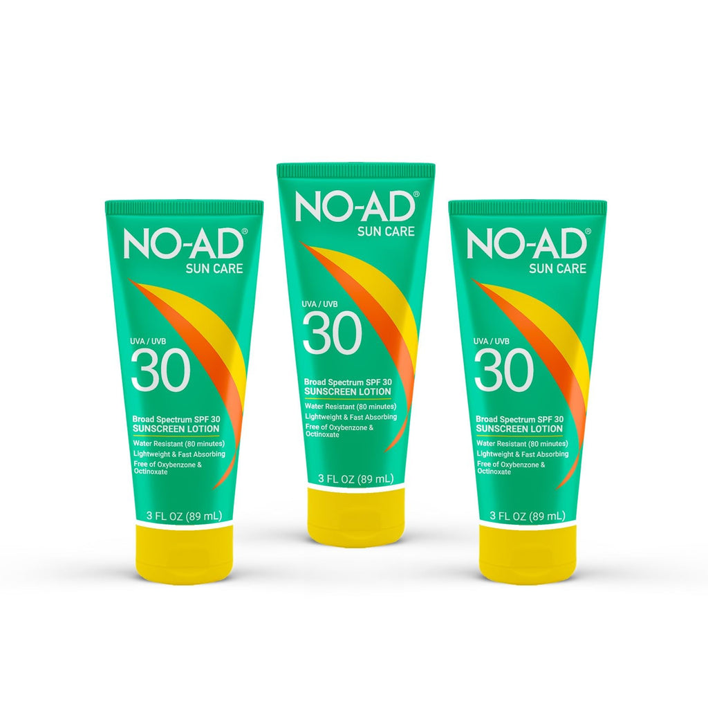 SPF 30 Sunscreen Lotion Broad Spectrum UVA/UVB Water-Resistant Pack of 3