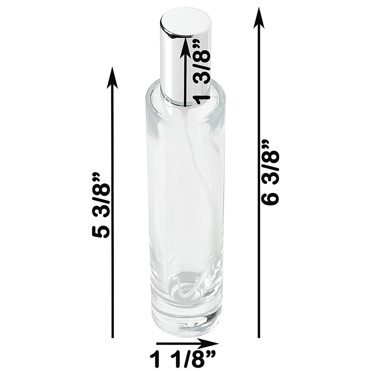 Refillable 50ml Thick Glass Perfume Spray Bottles with Metal Nozzle Set of 2 or 12