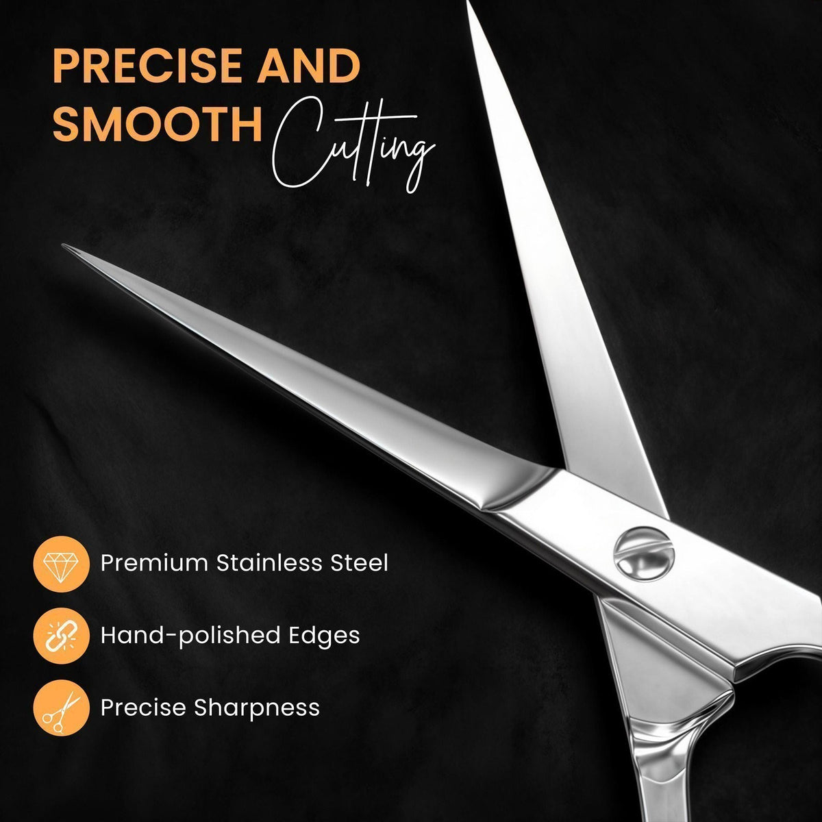 Professional Hair Cutting Scissors Stainless Steel Salon Shears 6.5 Inch