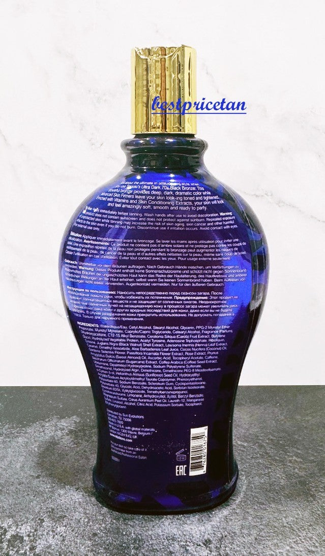 Ultra Dark Black Bronzer Tanning Lotion 12.25oz for Deep Dark Tan