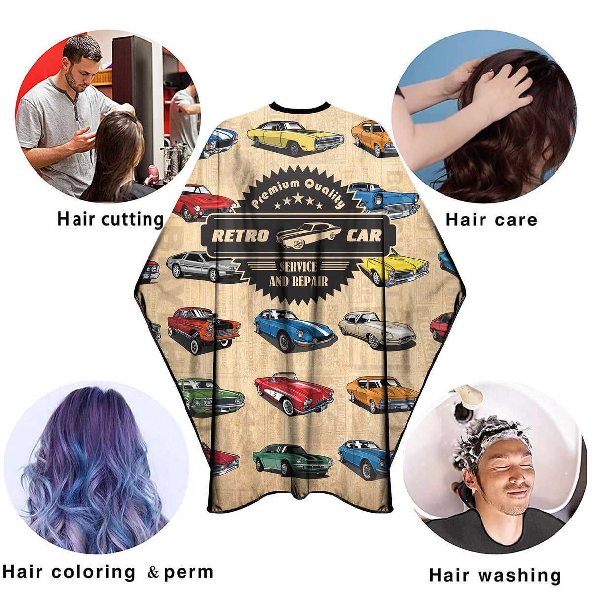 Professional Hair Cutting Cape for Men and Women 63x56 Inches Waterproof & Anti-Static