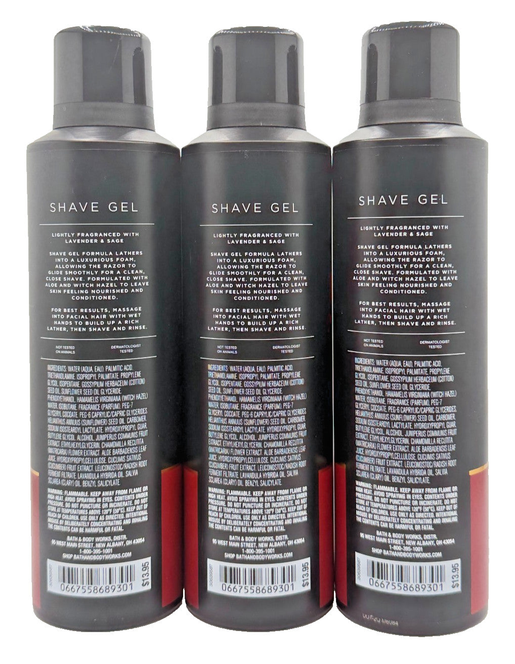 Bath & Body Works Shaving Gel with Aloe & Witch Hazel - 3 Pack, 7 oz