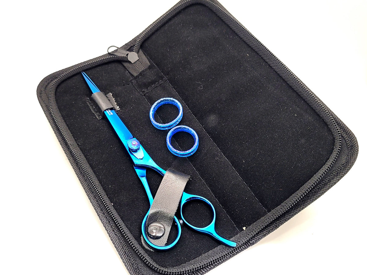 7-Inch Professional German Hair Cutting Scissors Shears - Metallic Blue