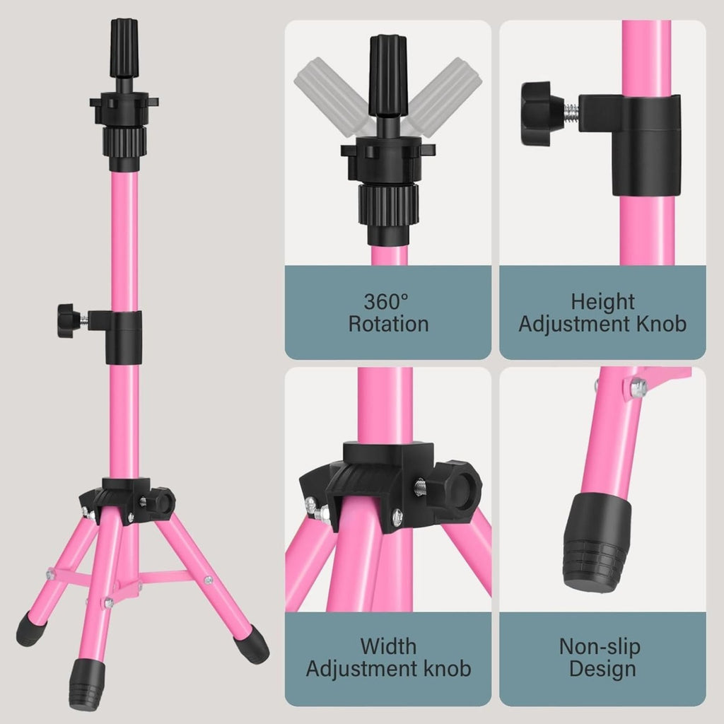 Adjustable 25 Inch Wig Stand Tripod for Hair Styling and Practice