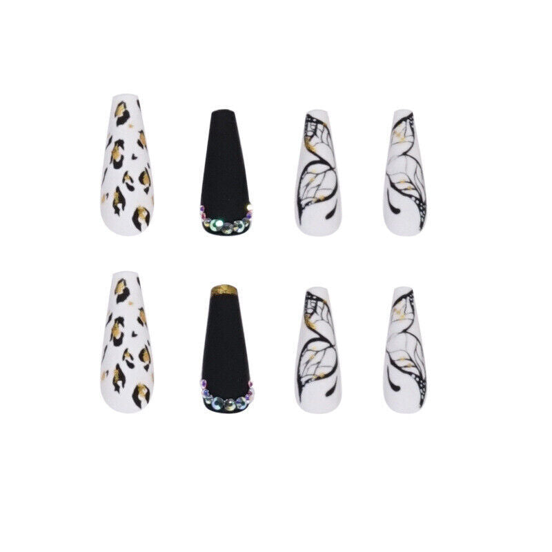 Long Coffin Nail Tips Set - Transparent Fake False Nails for Manicure