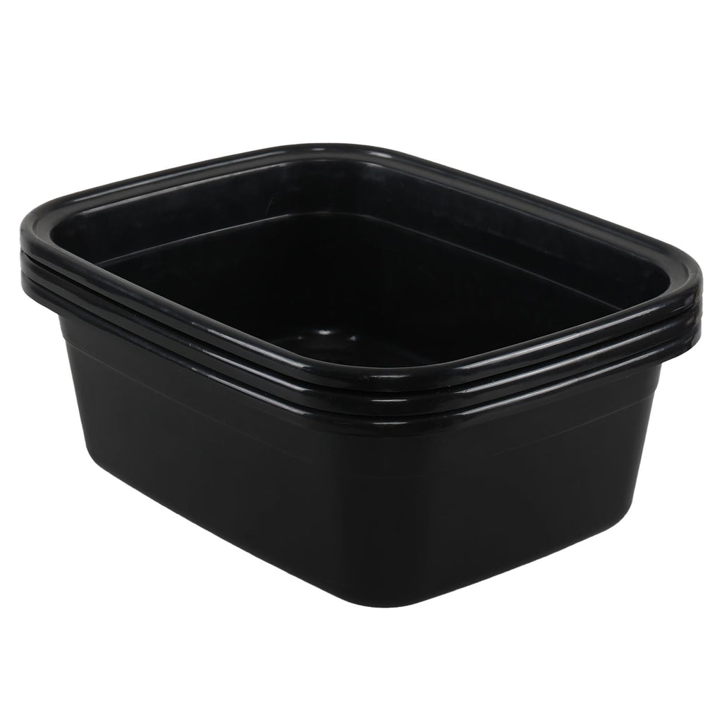 16 Quart Plastic Wash Basins Set - Rectangular Dishpans for Kitchen Laundry