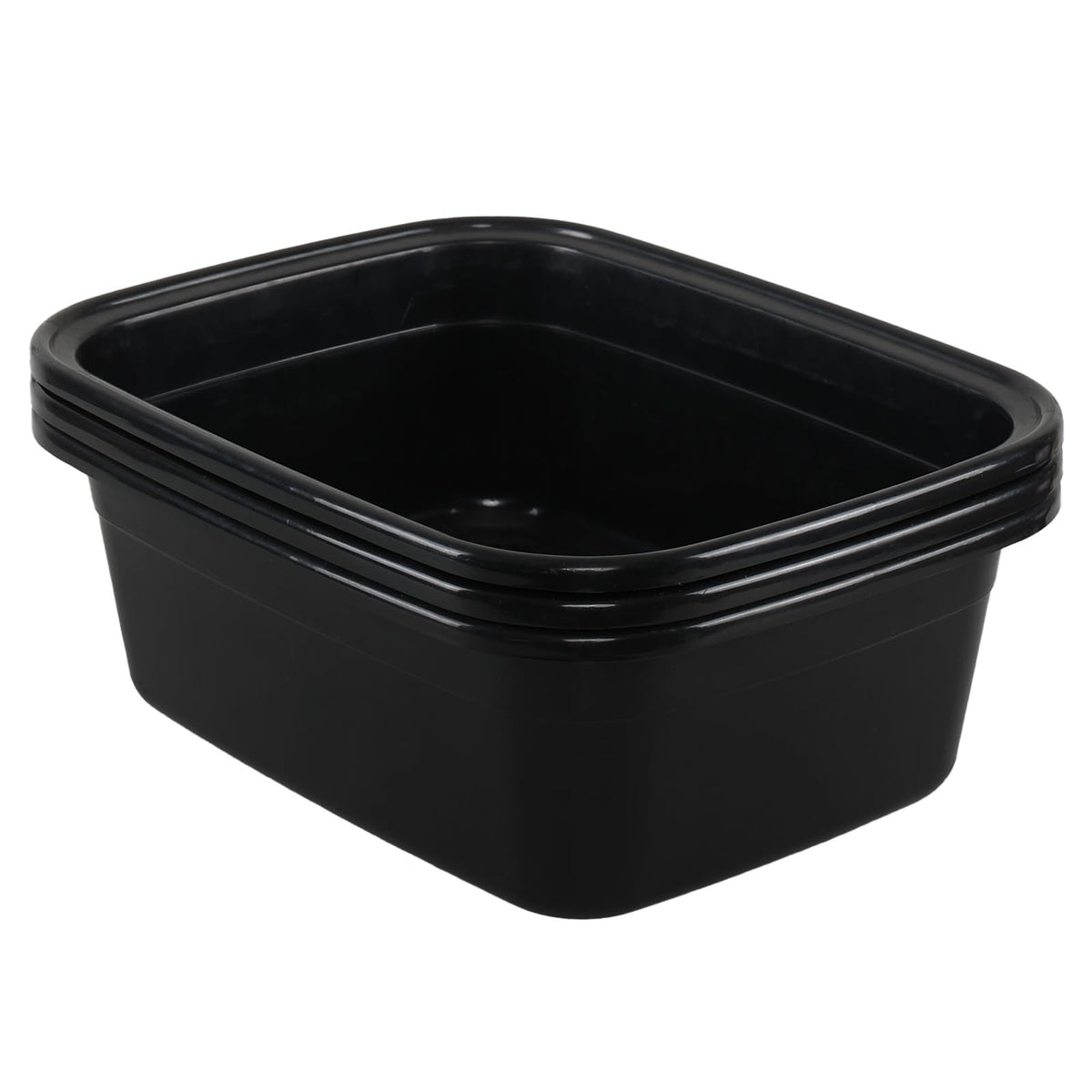 16 Quart Plastic Wash Basins Set - Rectangular Dishpans for Kitchen Laundry