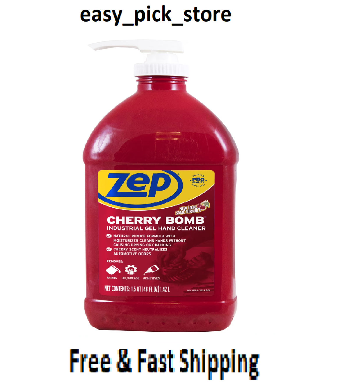 Heavy-Duty Cherry Hand Cleaner with Pumice - 48 Fl oz