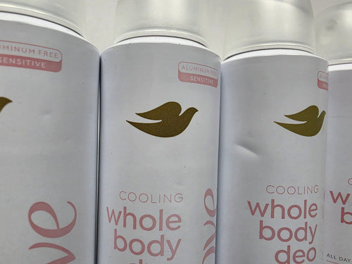 12-Pack Dove Whole Body Deodorant Cooling Spray - Raspberry & Rose, 4oz