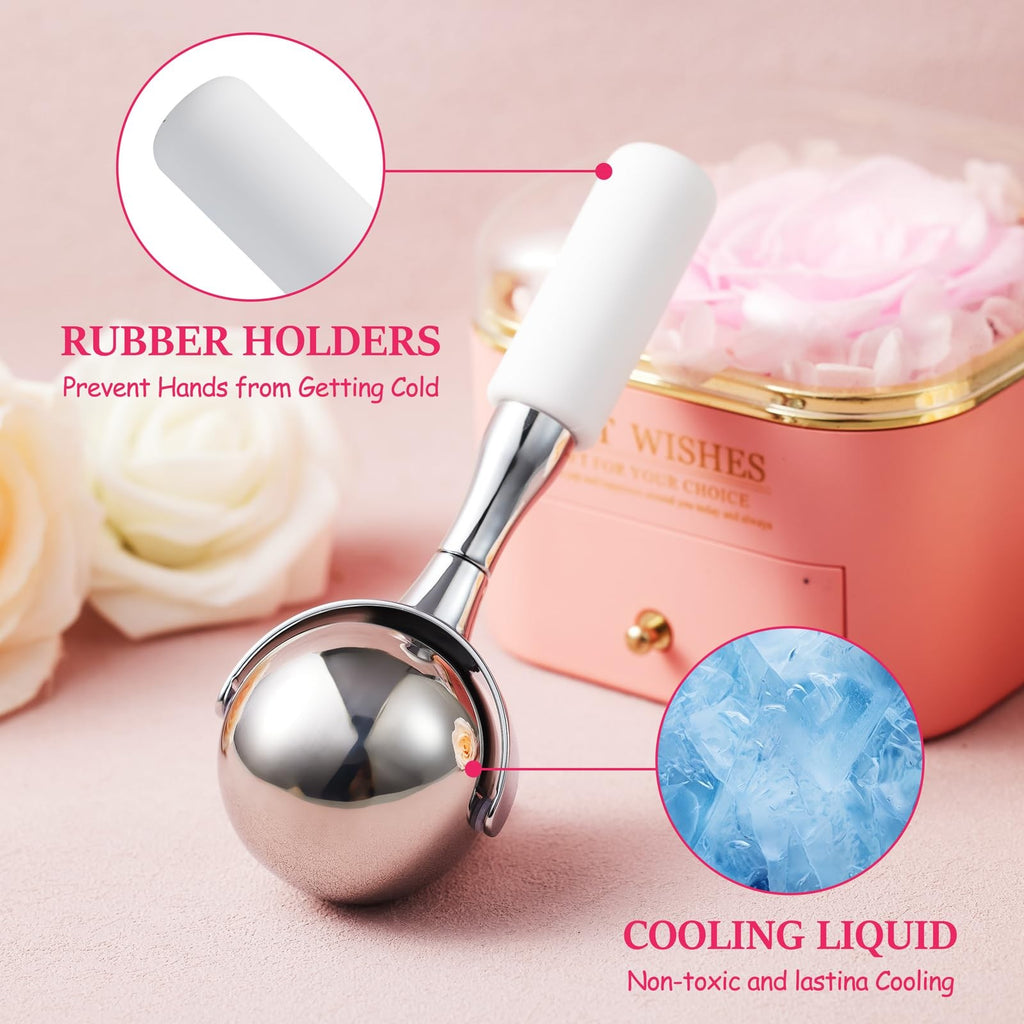 Cryo Face Sticks - 360° Rotating Stainless Steel Ice Globes for Skin Tightening