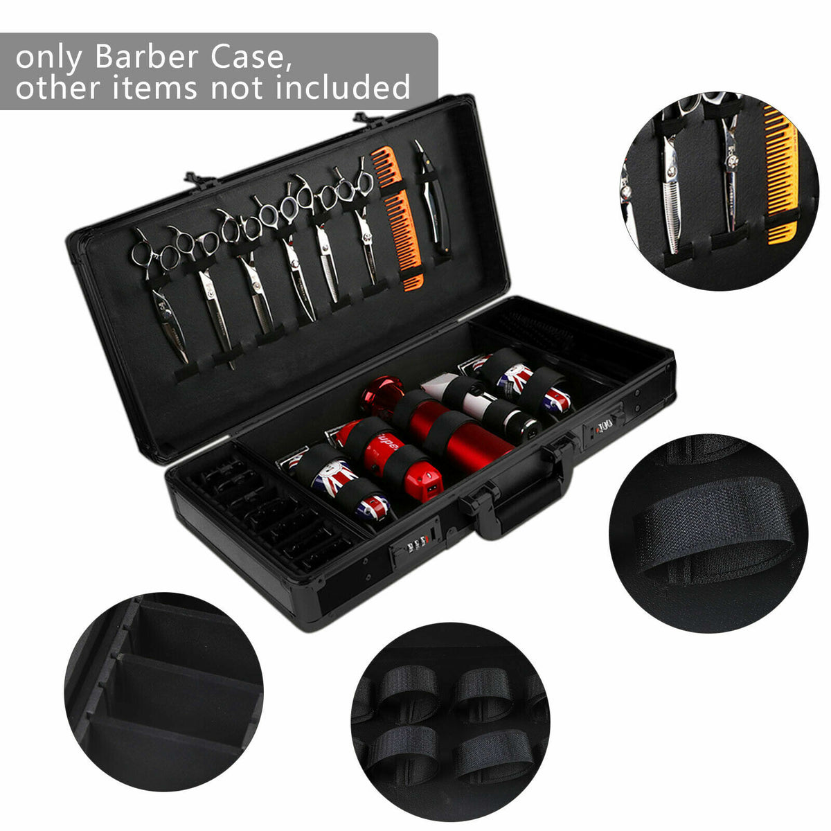 Professional Barber Organizer Case for Clippers, Trimmers & Styling Tools