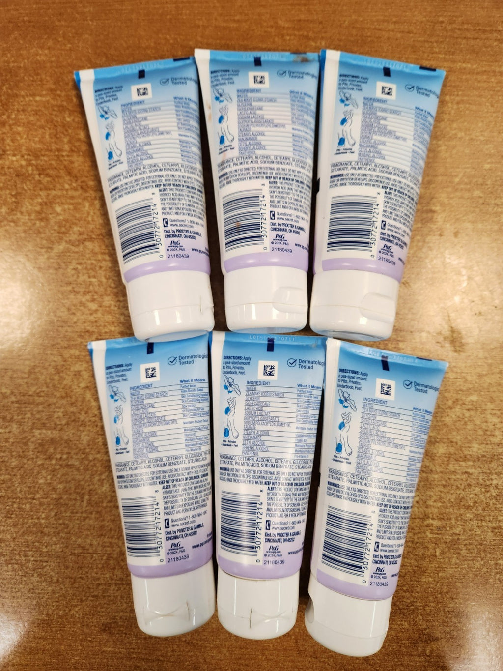 Secret Whole Body Deodorant Cream 6 Pack - Completely Clean Scent, 3oz