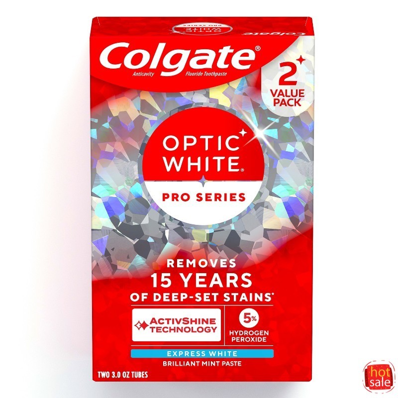 Optic White Pro Express Whitening Toothpaste with Hydrogen Peroxide 3oz 2-Pack