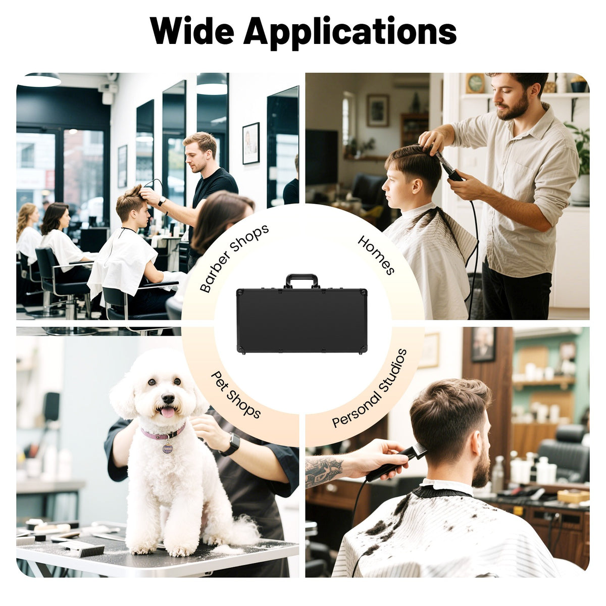 Large Portable Barber Tool Storage Case with Security Lock