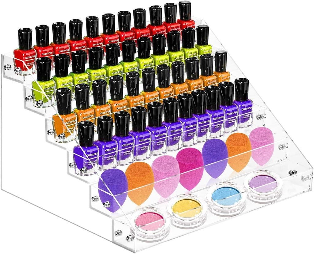 Multi-Layer Nail Polish Organizer Wall-Mount Storage Case Clear Acrylic